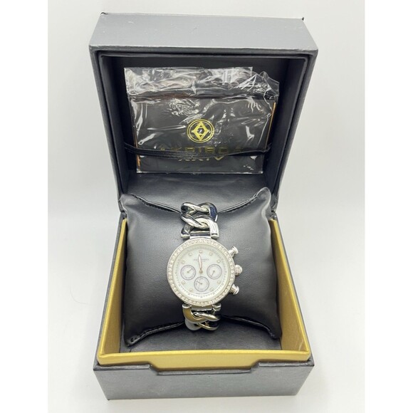 Akribos XXIV Watch Womens Stainless Twist Chain Quartz Multifunction NOB Working - Picture 3 of 9